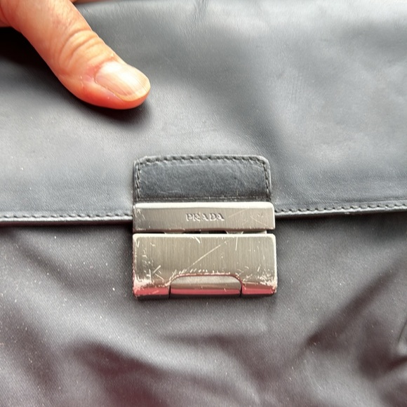 Prada black leather & nylon handbag. - Picture 12 of 12